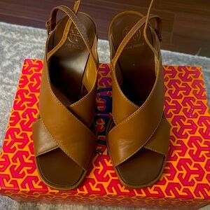 Tory Burch Tan Gabrielle Wedge Sandal